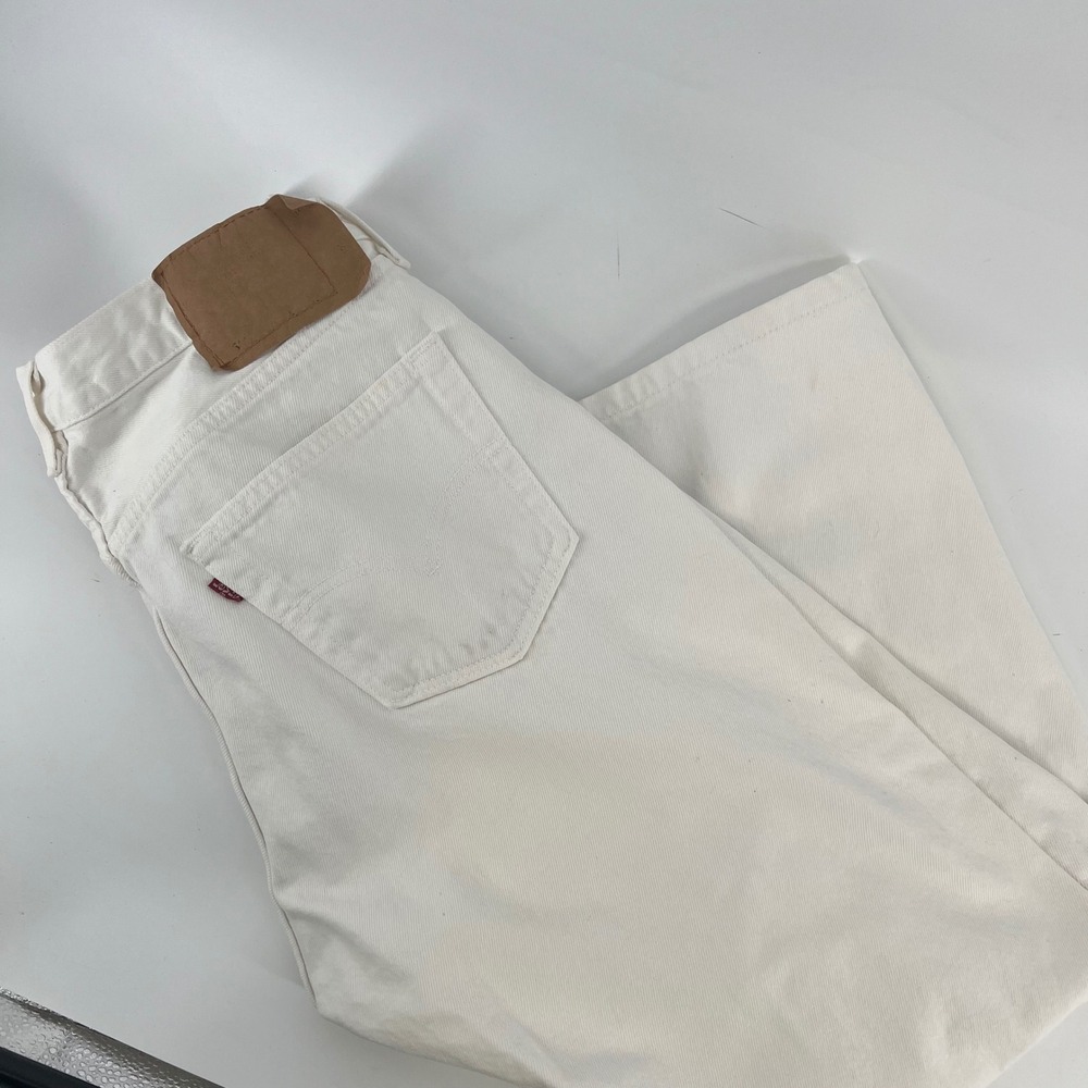 Vintage Levis 501 White Jeans Made in USA 1999 Mens 36x30 Straight Leg Denim